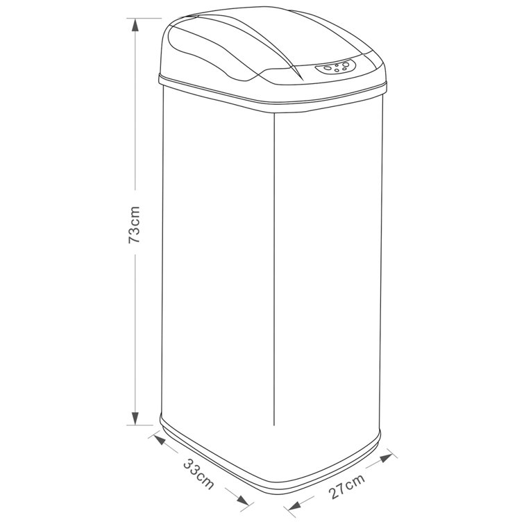 Symple Stuff Halton Stainless Steel 52 Litre Motion Sensor Rubbish Bin